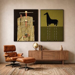 lot de 2 tableaux imprimés