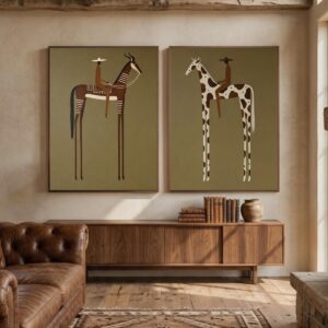 cavaliers 2 lot de 2 tableaux imprimés