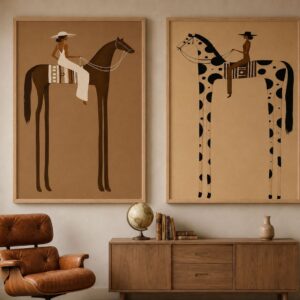 tableau imprimé-Femmes cavalières