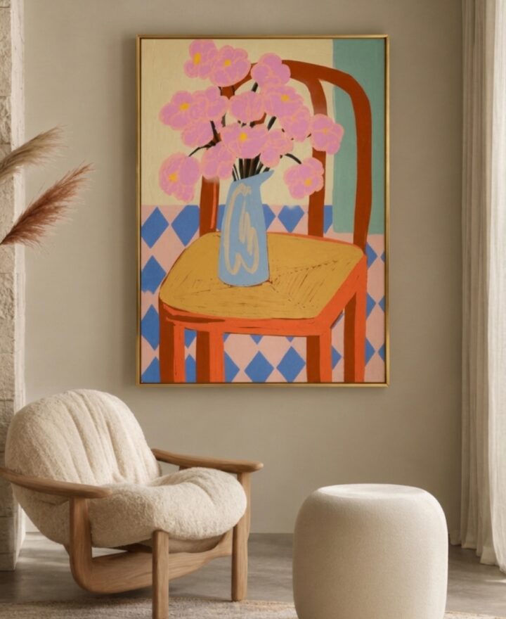 Chaise vintage tableau imprimé