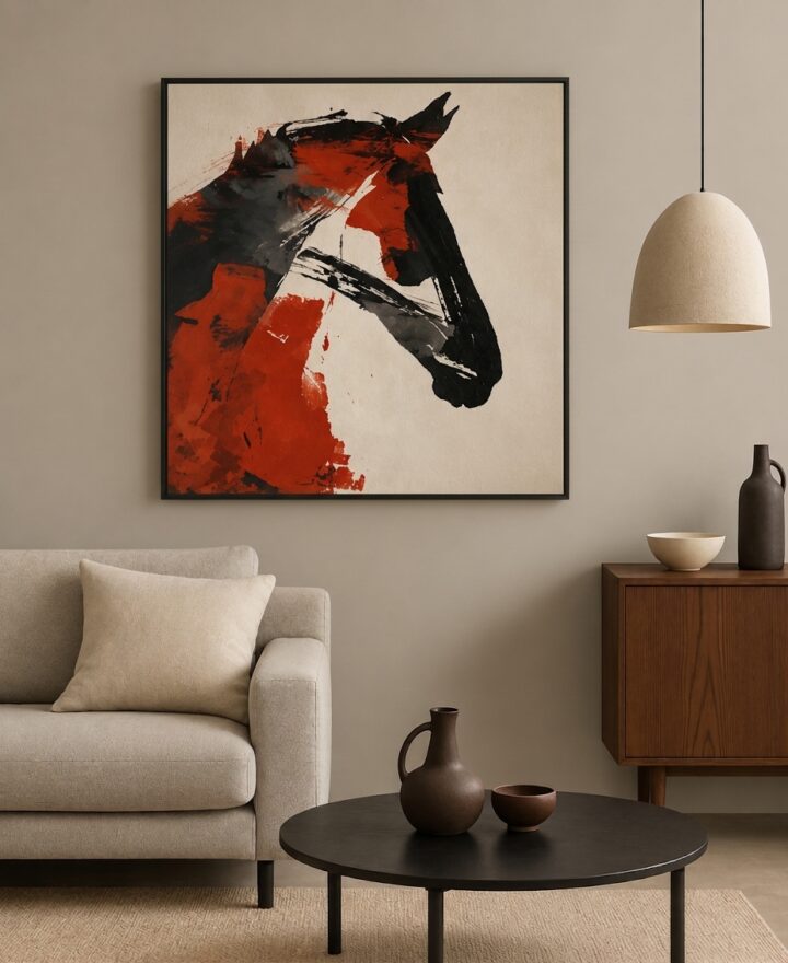 cheval tableau imprimé