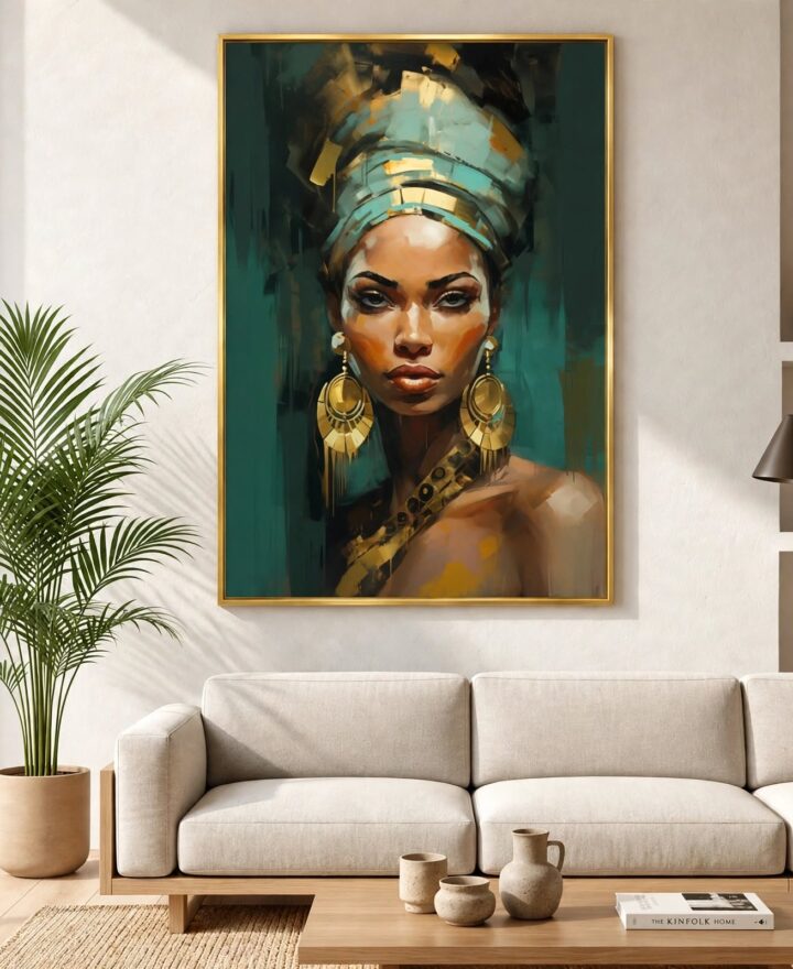 Africaine blue tableau imprimé