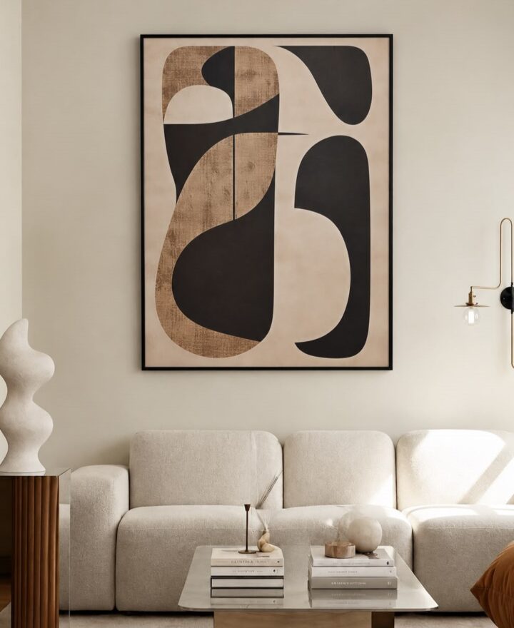tableau imprimé beige