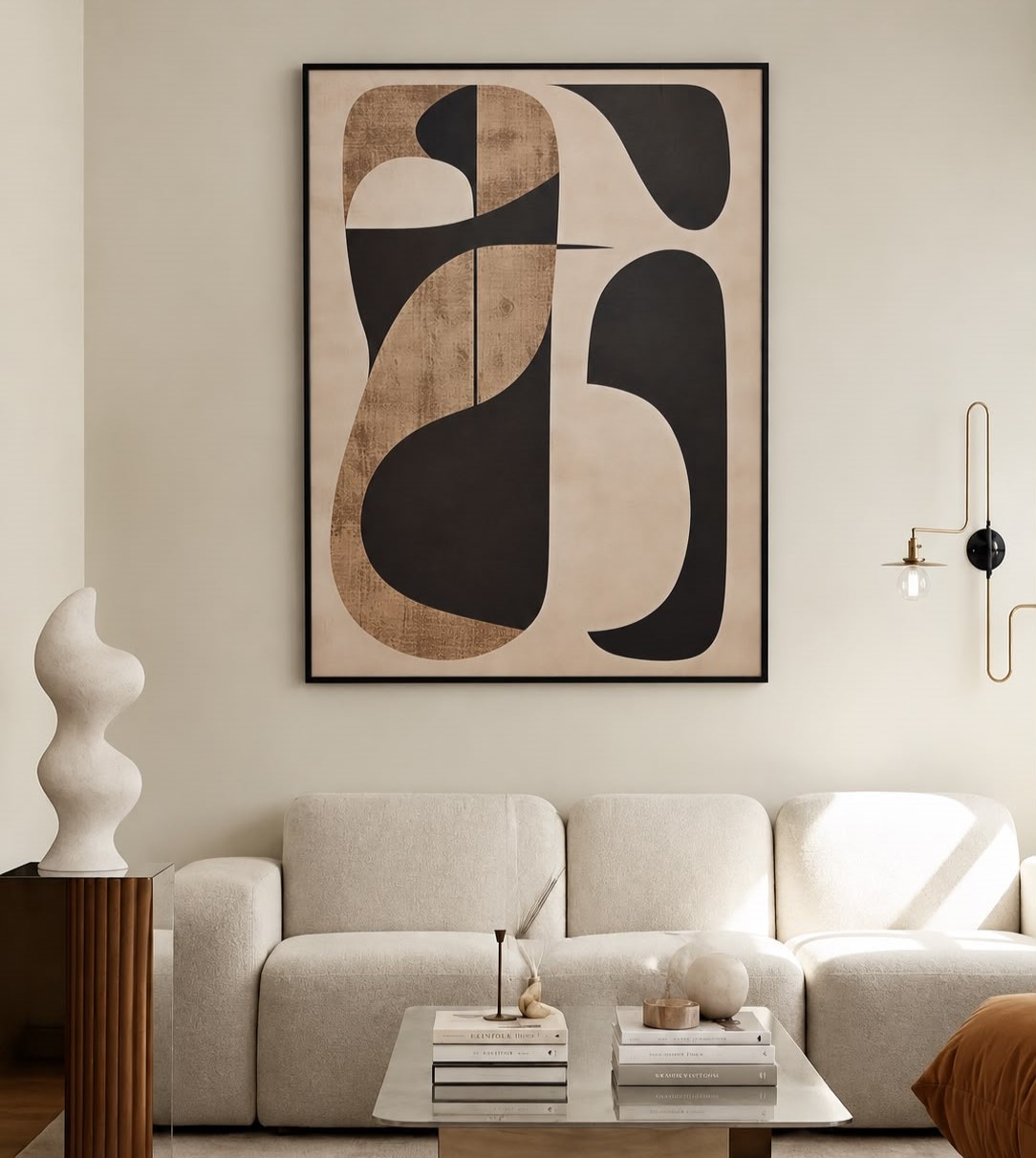 tableau imprimé beige