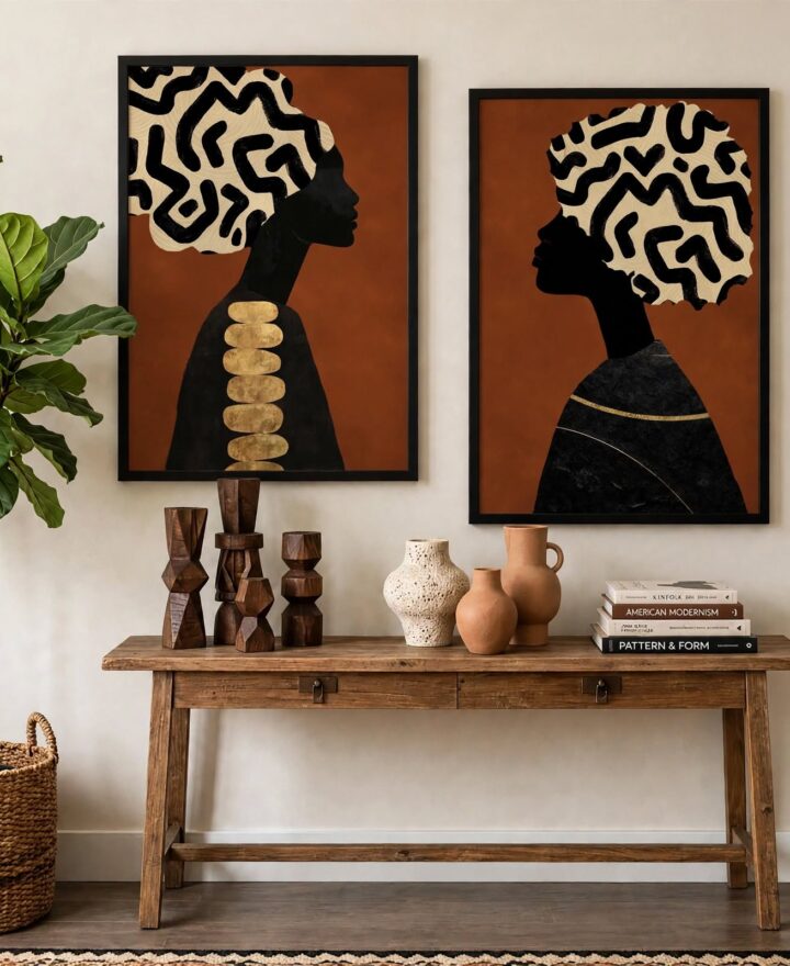 Africaine zèbre tableau imprimé