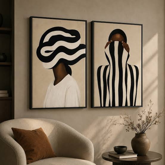 Abstrait femmes tableau imprimé