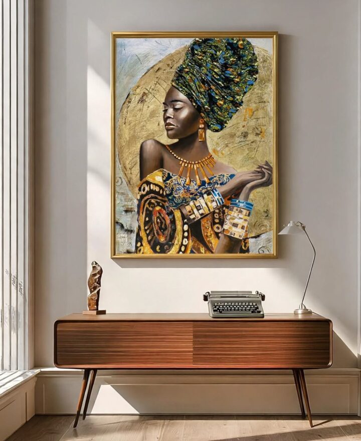 Africaine à la lune